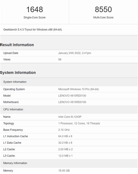 Intel Core i5 1240P: benchmarks and specs .
